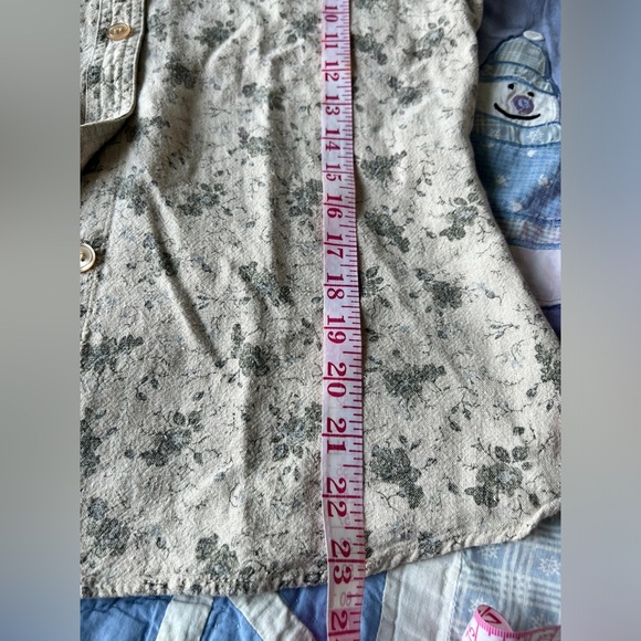 Vintage No-Excess Womens Floral Grey Linen Blend Short Sleeve Button Up Shirt L - Picture 8 of 9